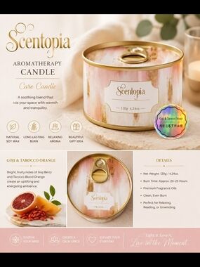 Scentopia Aromatherapy Care Candle – Goji Berry & Tarocco Blood Orange | 4.24 oz